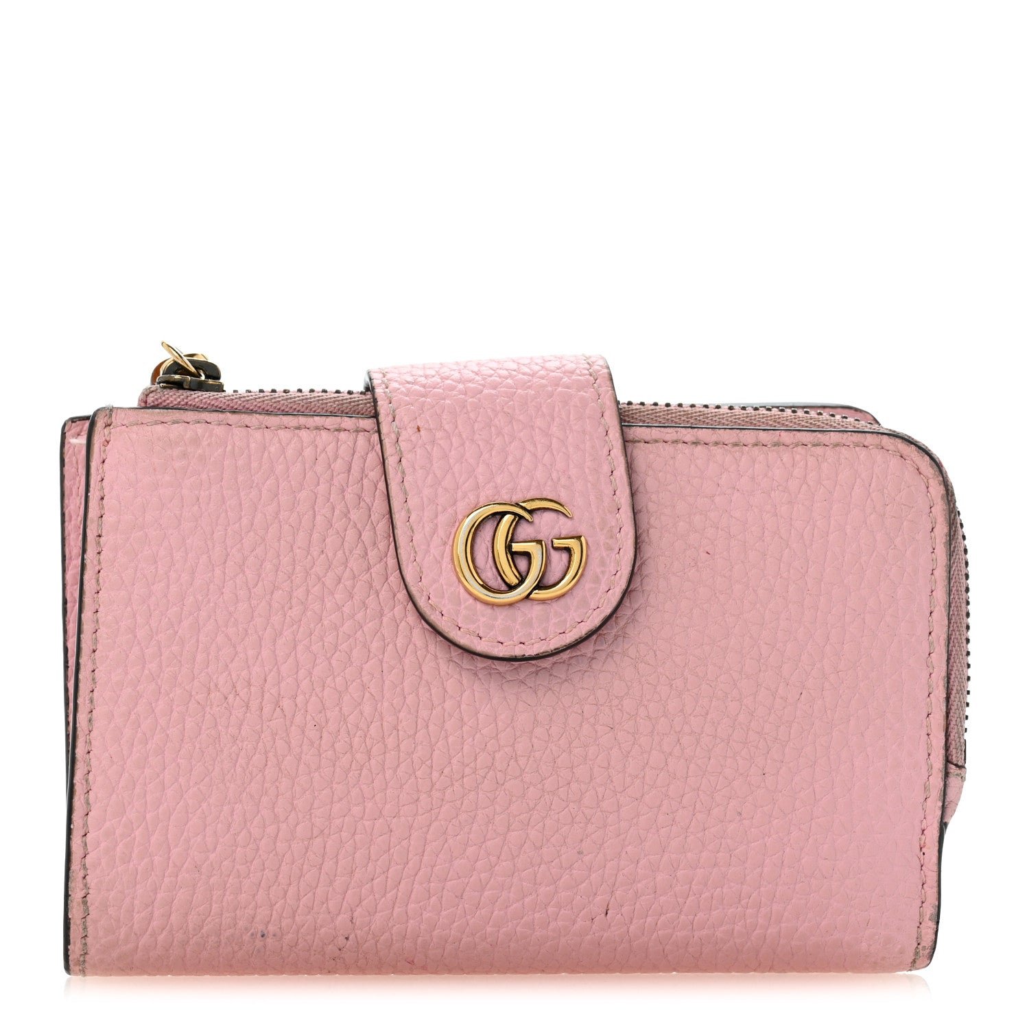 Gucci Piuma Calfskin Medium Bamboo Double G Wallet Pink
