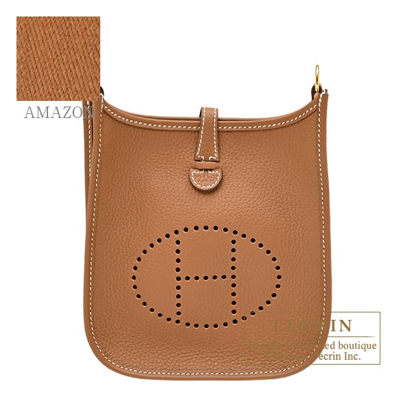 Hermes Evelyne Amazon bag TPM Gold Clemence leather Gold hardware Bandouliere 111cm