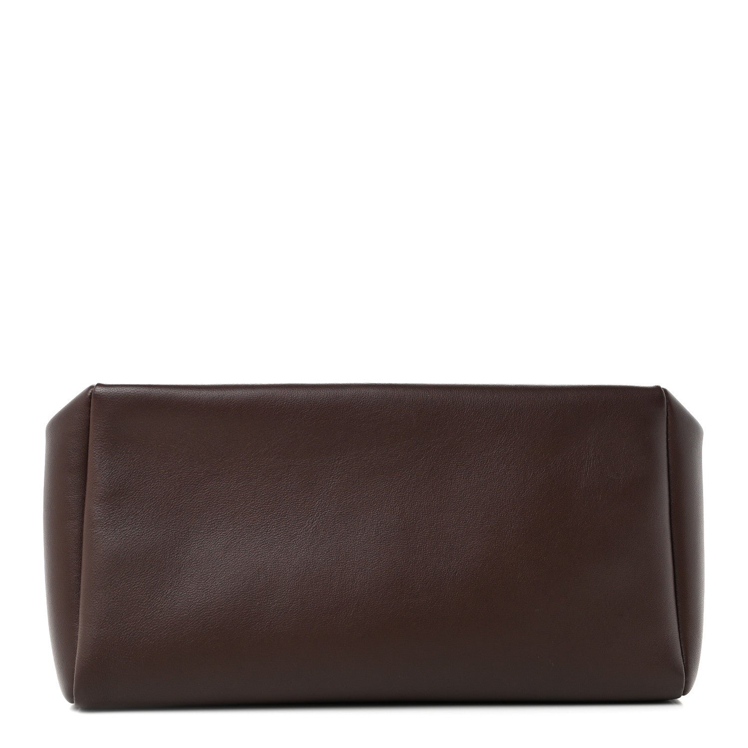 The Row Nappa Squared Compact Clutch  Dark Brown