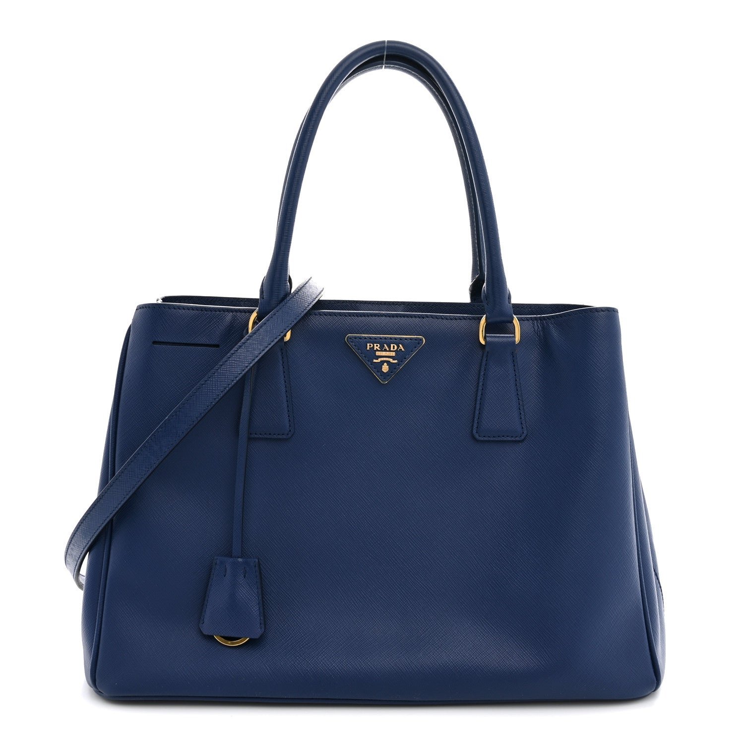 Prada Saffiano Lux Medium Tote Bluette