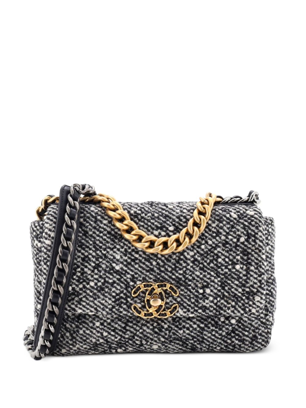19 Flap Bag Quilted Wool Medium shoulder bag