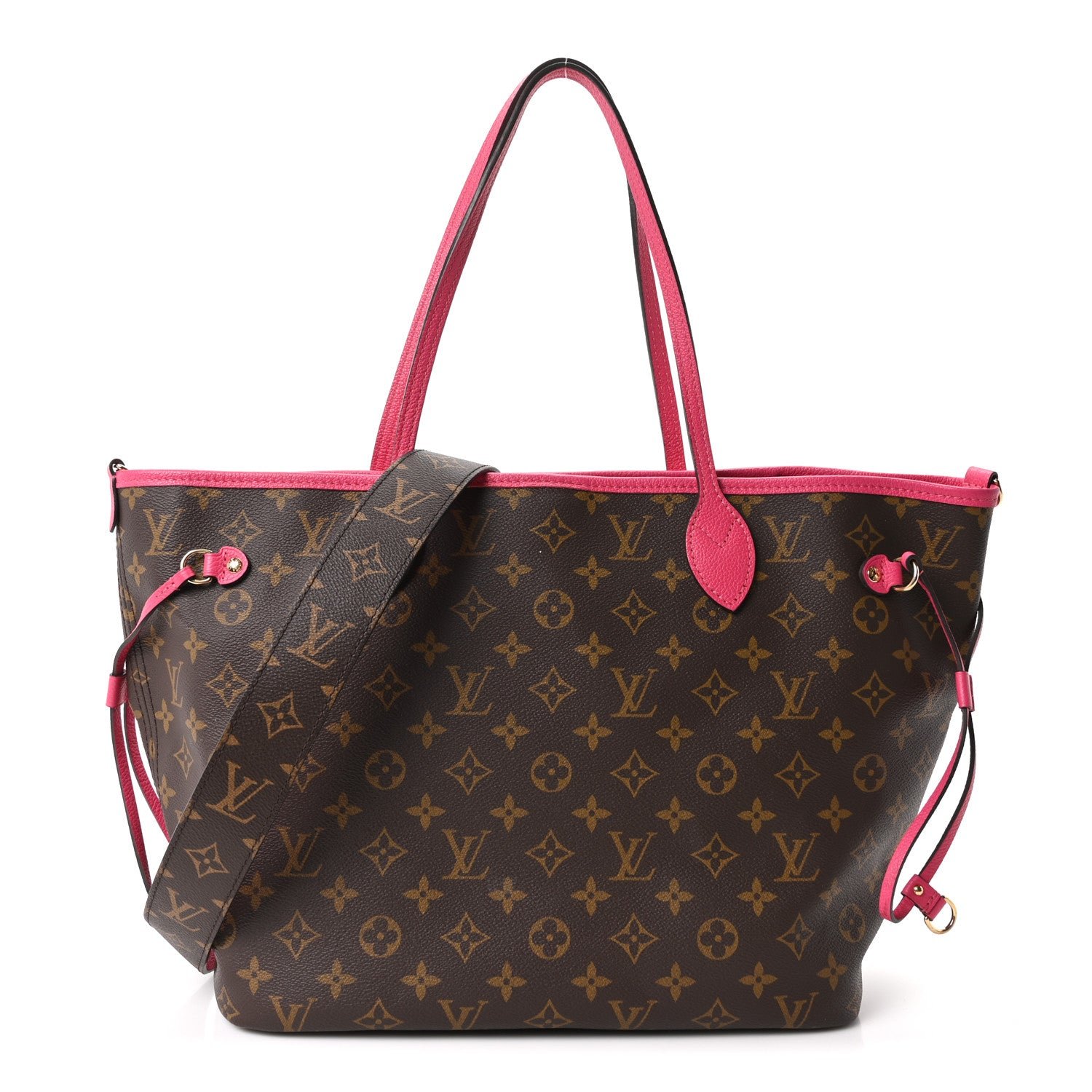 Louis Vuitton Monogram Inside Out Neverfull Bandouliere MM Rose Pondichery