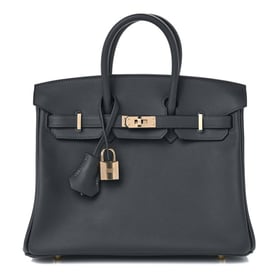 Hermes Swift Verso Birkin 25 Gris Misty Black