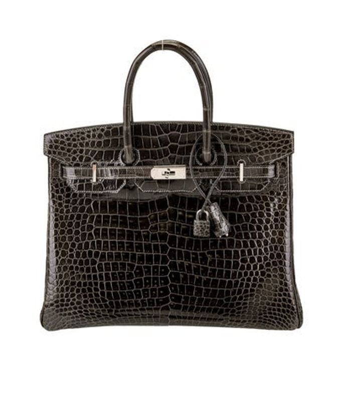 Hermes Shiny Porosus Crocodile Birkin 35