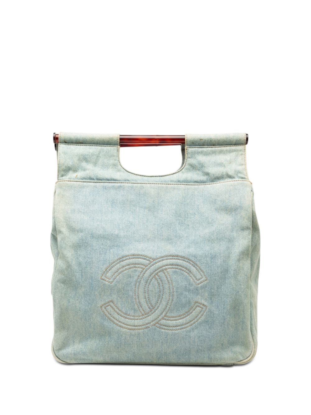 1996-1997 CC Denim Tortoise Handle tote bag