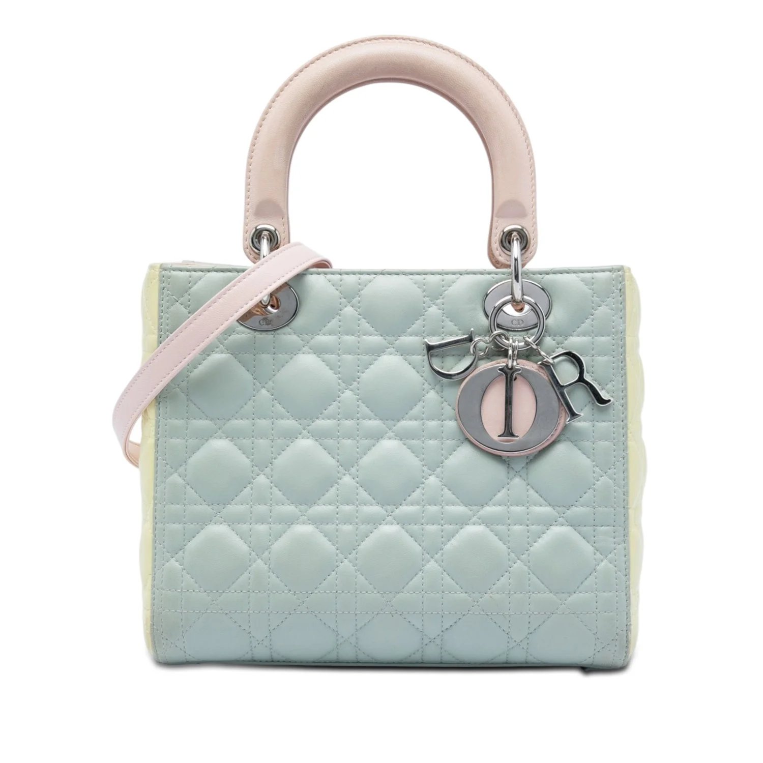 Medium Tricolor Lambskin Cannage Lady Dior