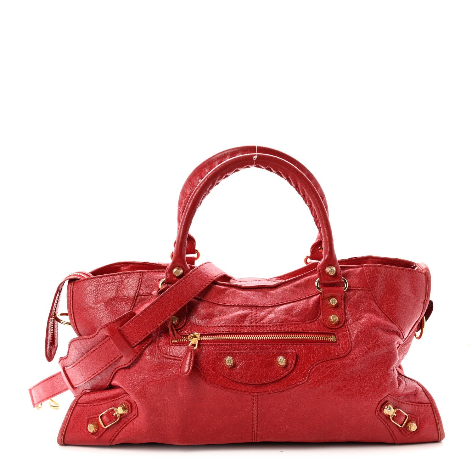 Balenciaga Agneau Giant 12 Gold Hardware Part Time Rouge Cardinal