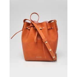 Mansur Gavriel Mansur Gavriel Cammello/Rosa Vegetable Leather Mini Mini Bucket Bag