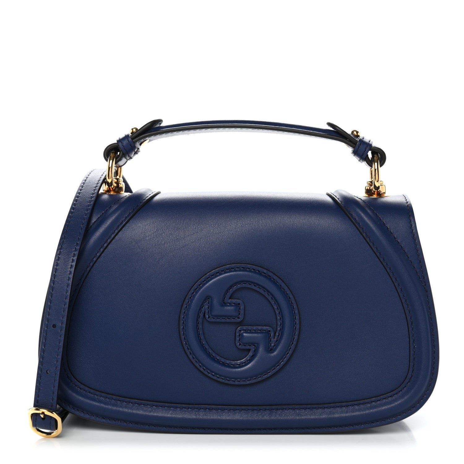 Gucci Roxy Calfskin Medium Blondie Top Handle Bag Blue Agata