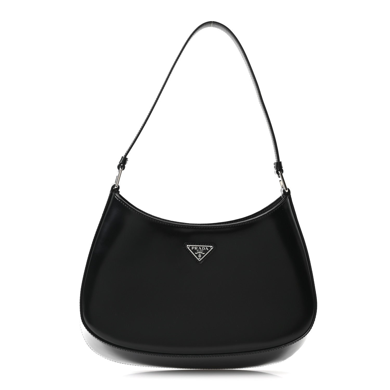 Prada Spazzolato Cleo Shoulder Bag Black