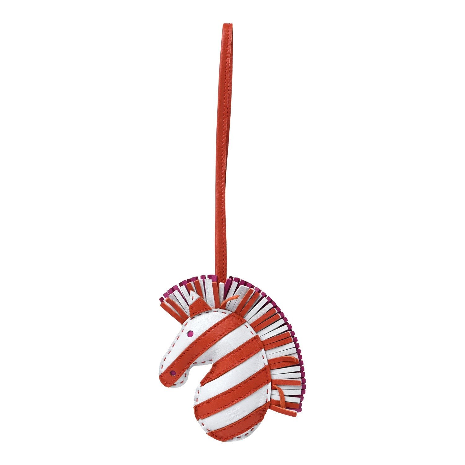 Hermes Milo Lambskin Geegee Savannah Bag Charm White Terre Battue Tosca