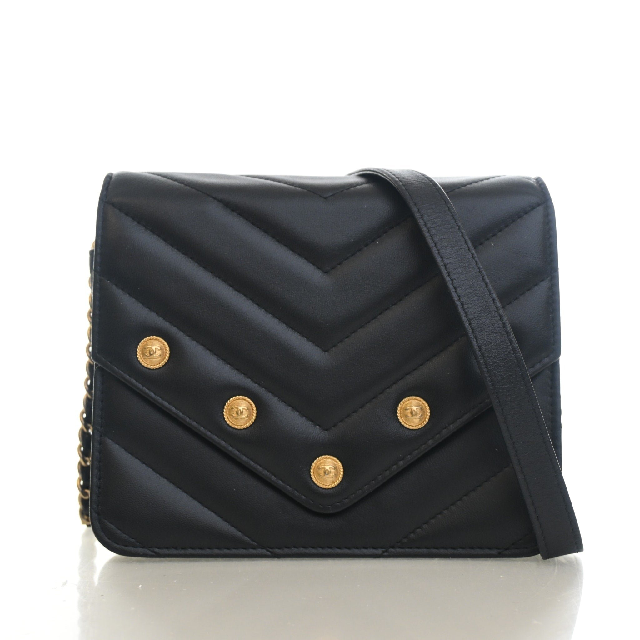 Chanel Lambskin Button Wallet On Chain (WOC)