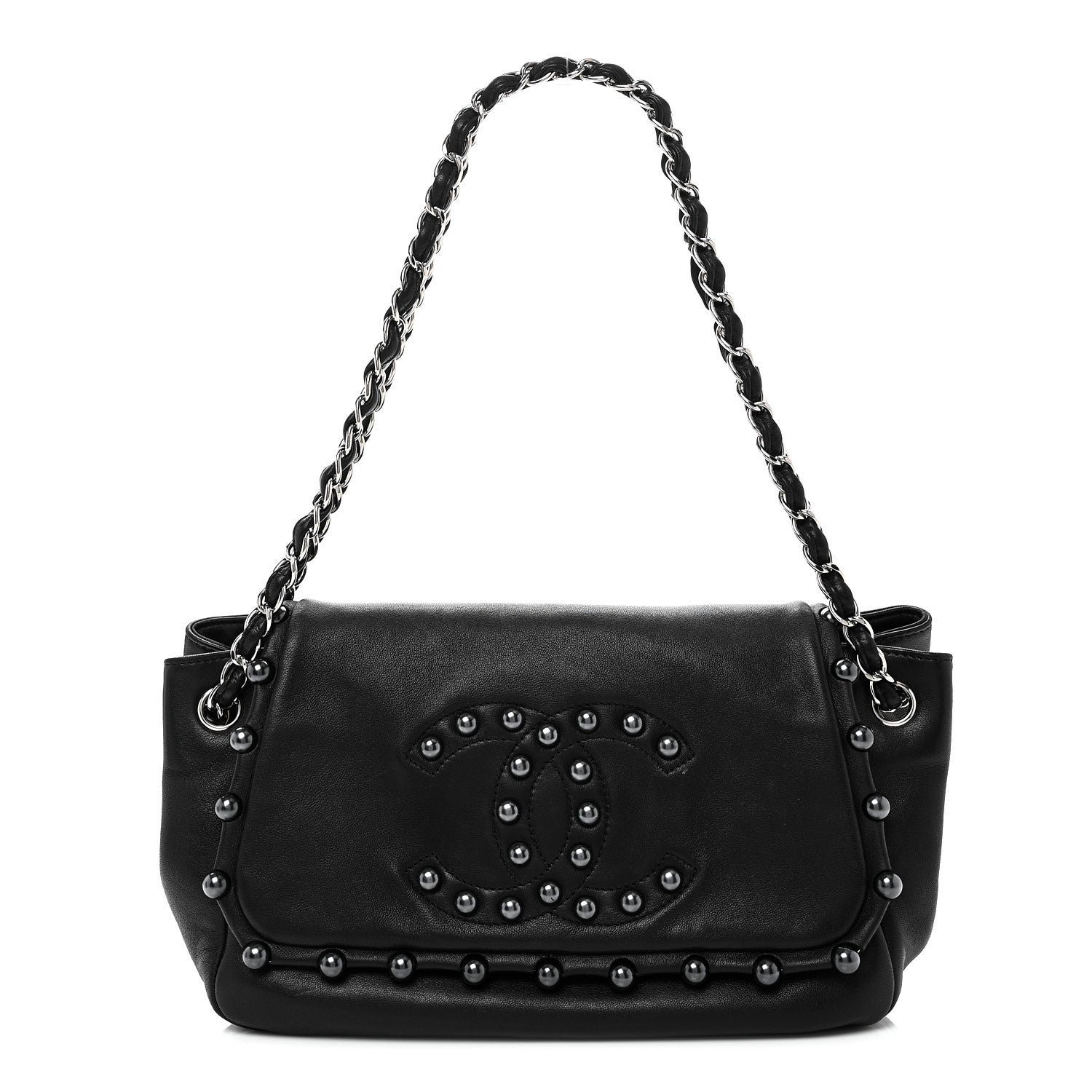 Chanel Lambskin Pearl Obsession Flap Black