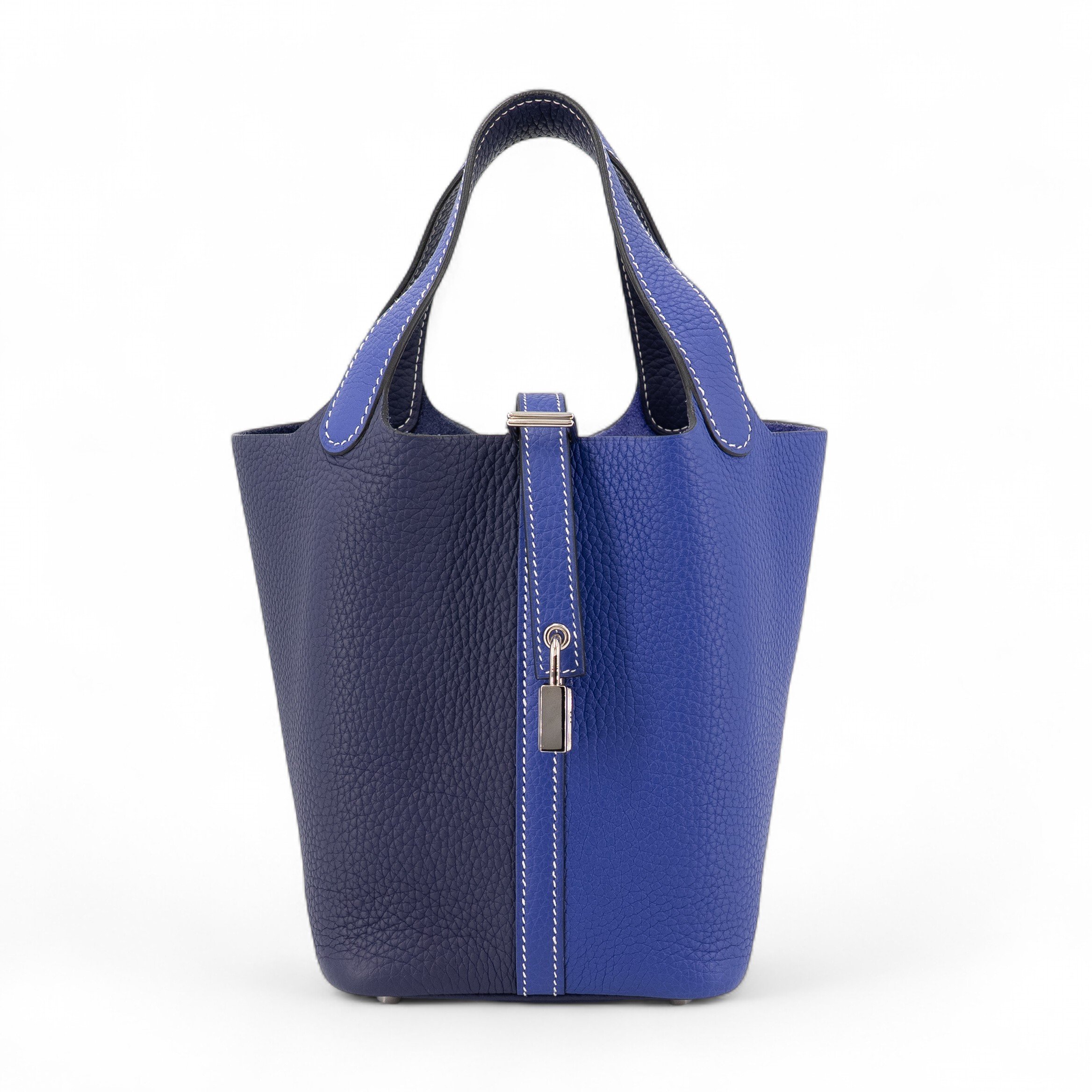 Hermes Excellent ( Rank SA ) HERMÈS Limited Edition Picotin Lock PM Casaque Bleu Electrique (7T) Bleu Encre (M3) Clemence Palladium hardware Z (2021)