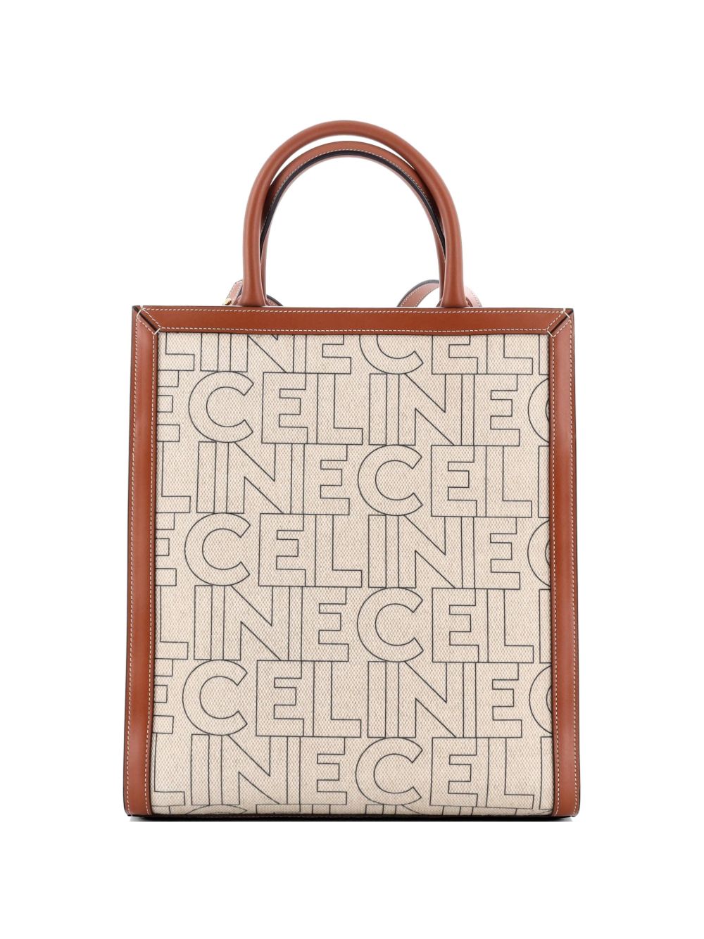 Vertical Cabas Printed Canvas and Leather Small tote bag