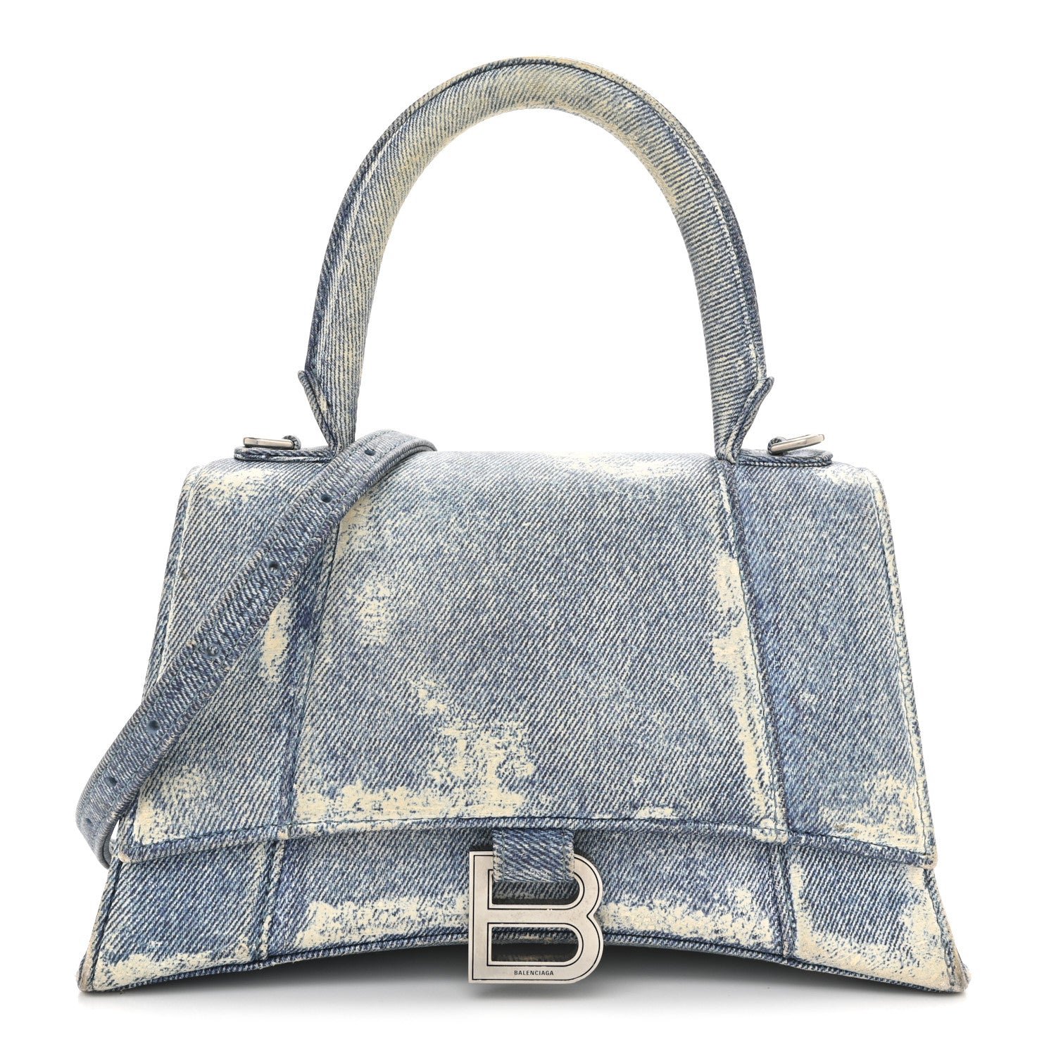 Balenciaga Balenciaga Nappa Denim Printed Hourglass Top Handle Bag Small Denim Blue