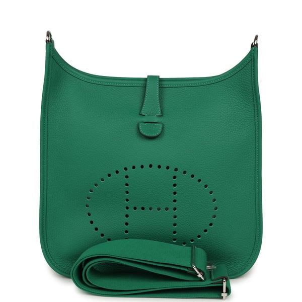 Hermes Evelyne III PM Vert Vertigo Clemence Palladium Hardware