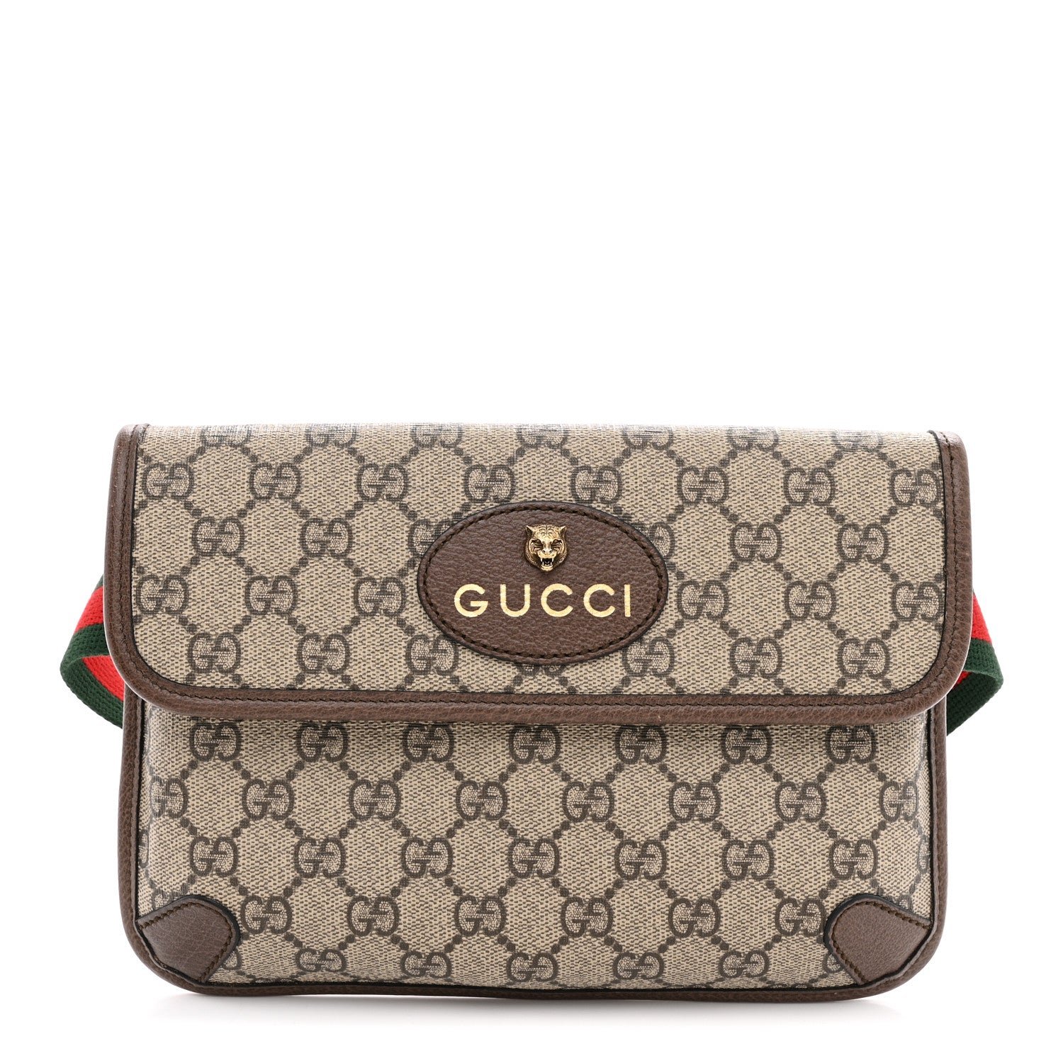 Gucci GG Supreme Monogram Neo Vintage Web Belt Bag Brown