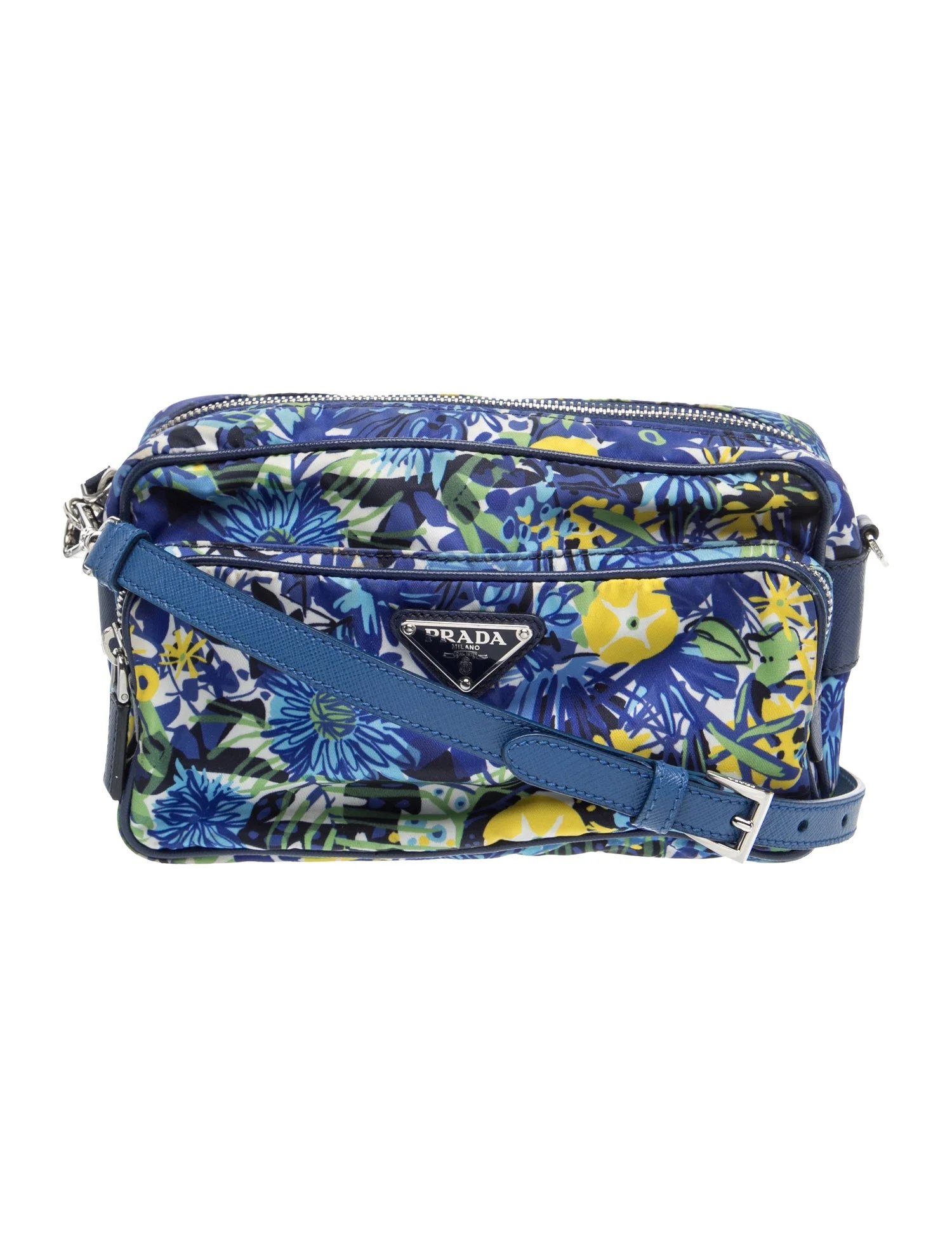 Saffiano Leather Stampato Floral Double Camera Bag