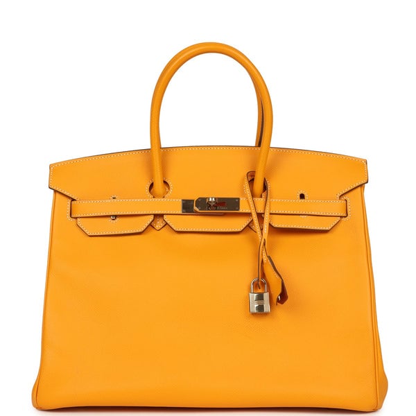Hermes Pre-owned Hermes Birkin 35 Jaune D'or Candy Epsom Palladium Hardware
