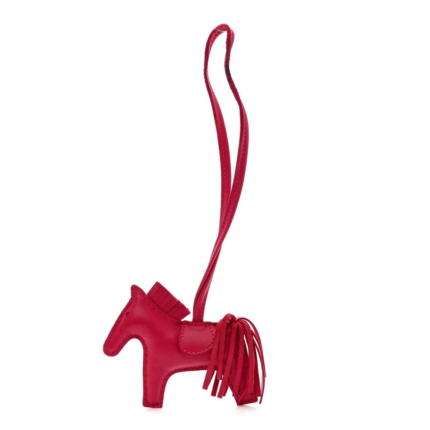 Hermes Milo Lambskin Grigri Rodeo Horse Bag Charm PM Rose Mexico