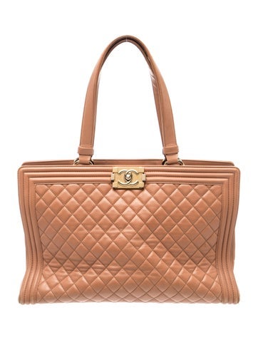 Quilted Lambskin Boy Shopping Tote