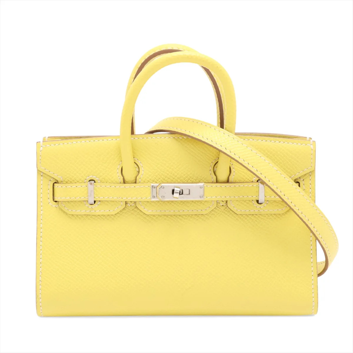 Hermès Tiny Birkin Veau Epsom Lime Silver Metal Fittings