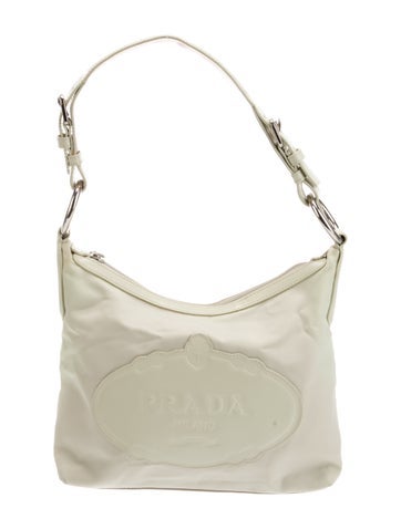 Prada Enameled Metal Triangle Top Handle Bag