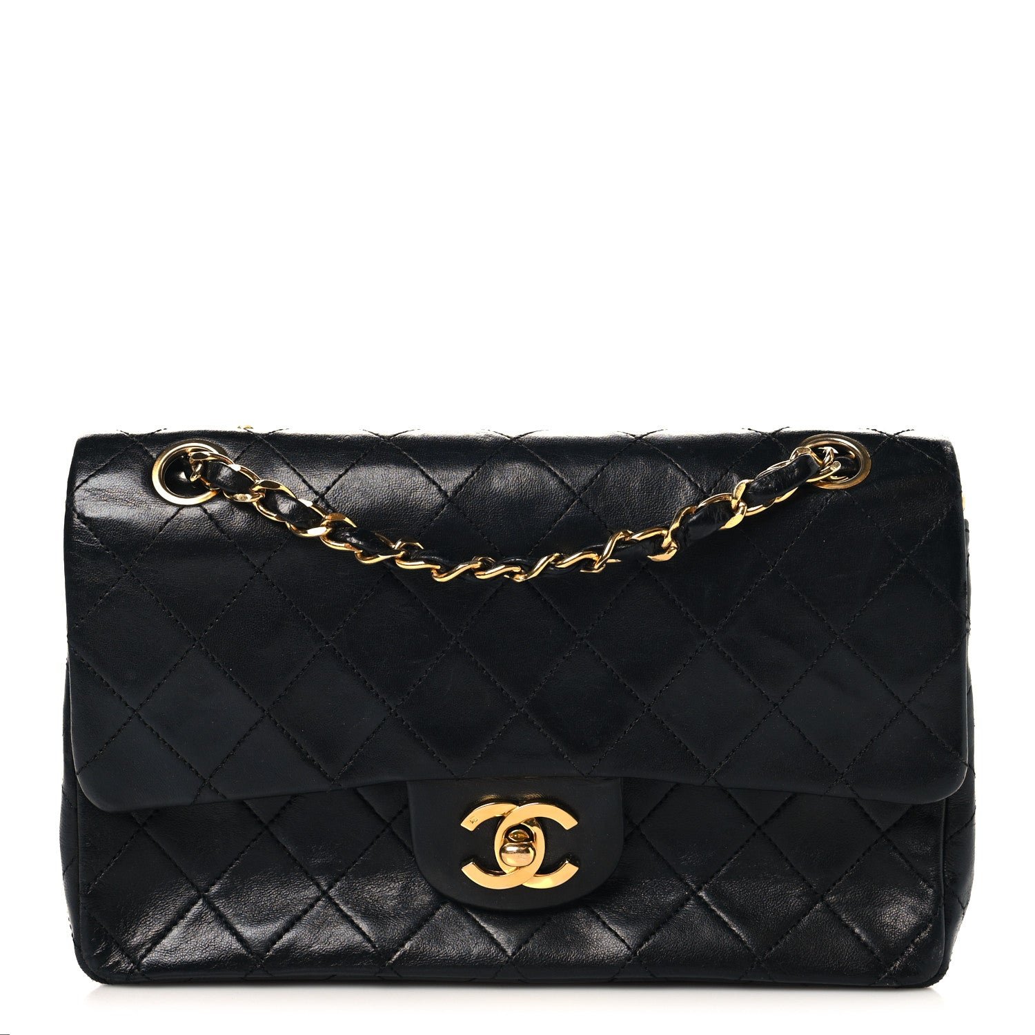 Chanel Lambskin Quilted Small Double Flap Black