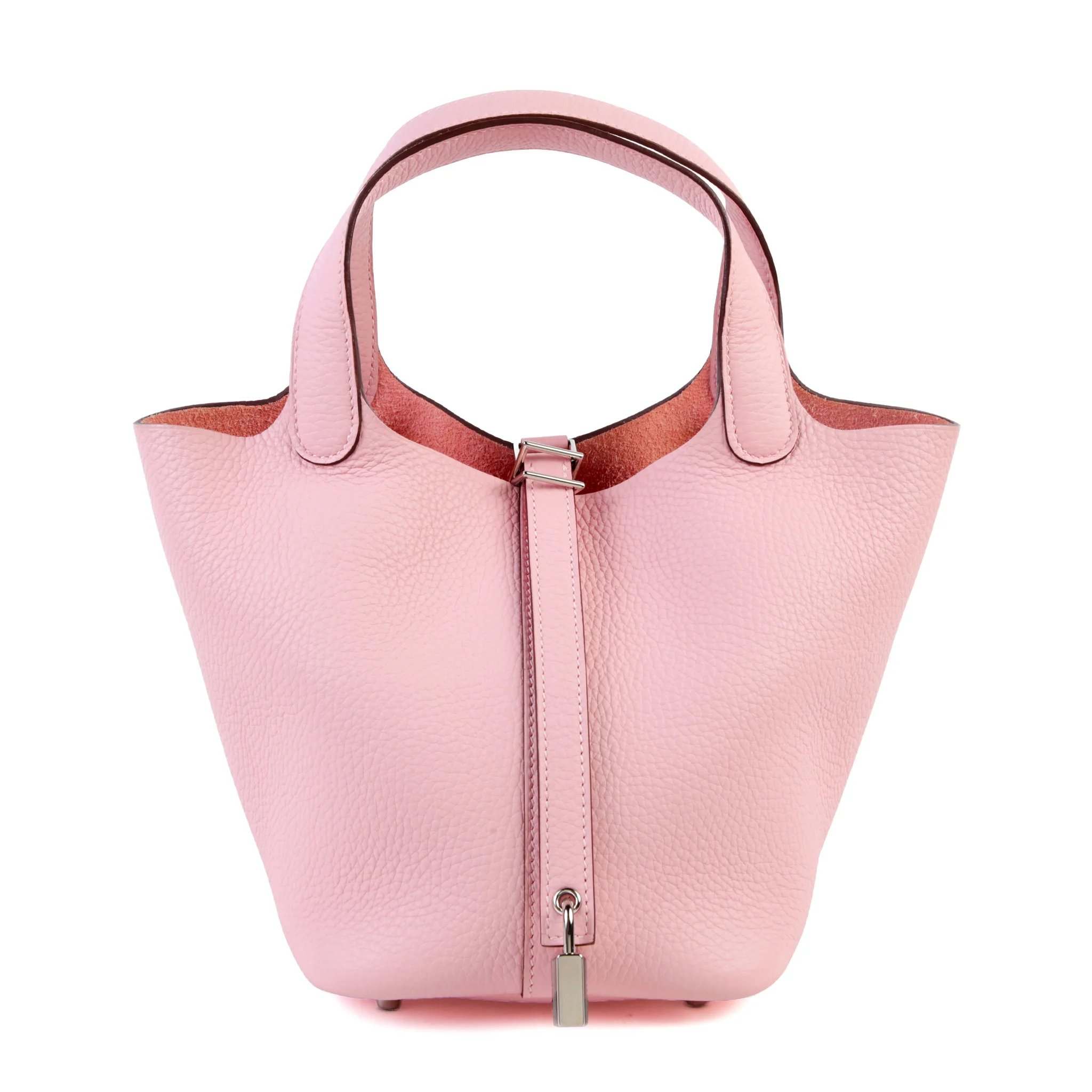 Very Good ( Rank A) HERMÈS Picotin Lock PM Rose Sakura (3Q) Clemence Palladium hardware W (2024)