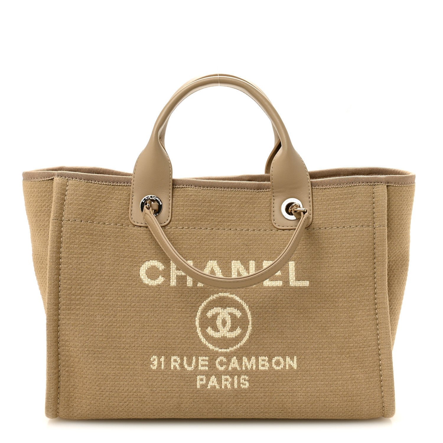 Chanel Mixed Fibers Small Deauville Tote Beige