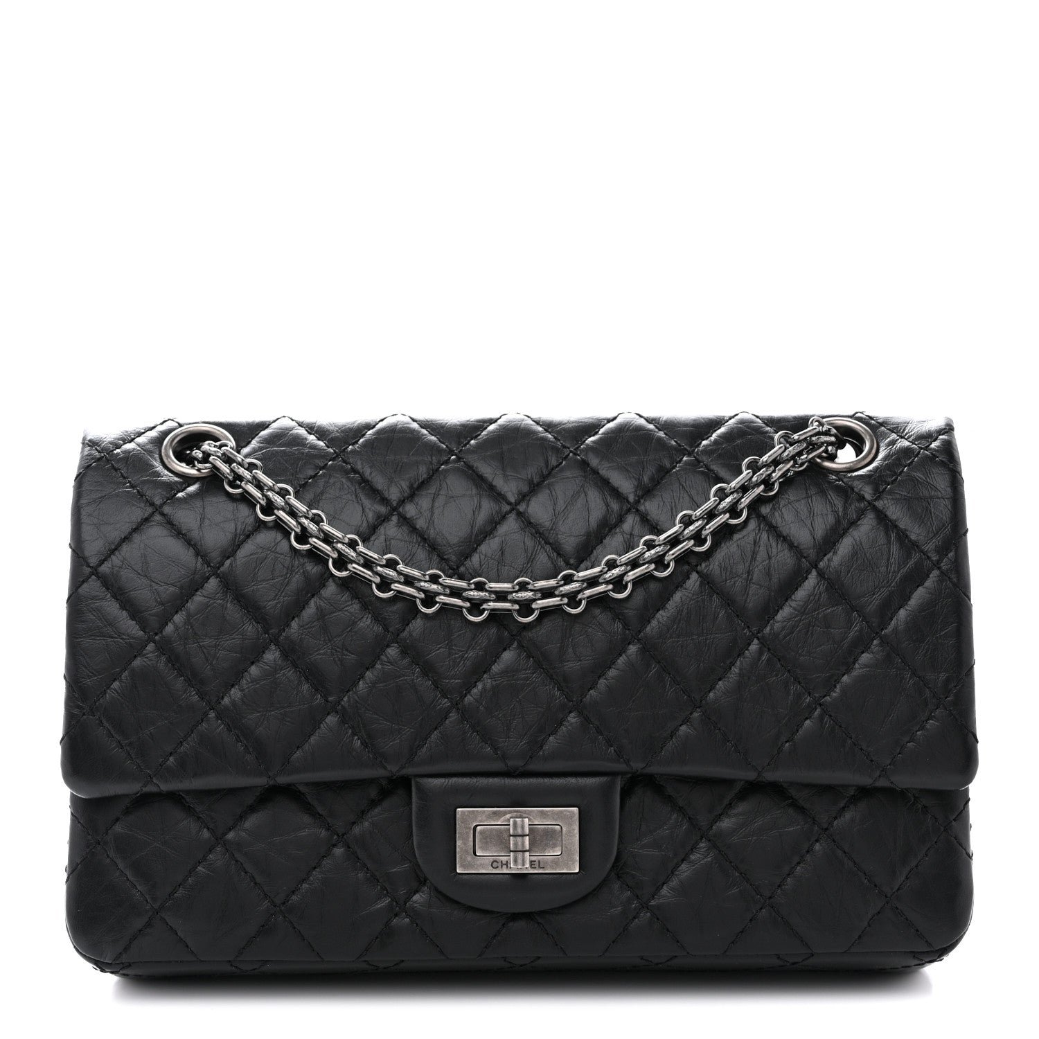 Chanel Aged Calfskin Quilted 2.55 Reissue 225 Flap Black