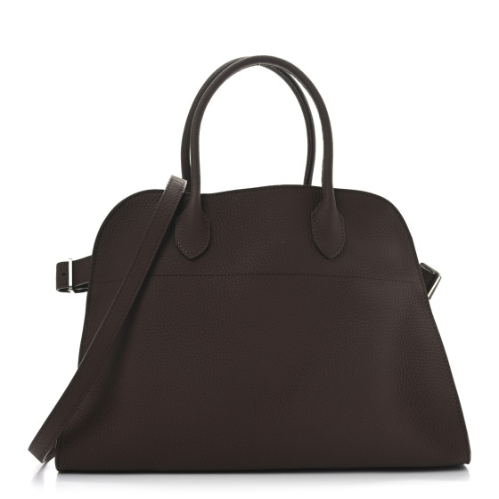 The Row Matte Grained Calfskin Soft Margaux 12 Dark Mocha