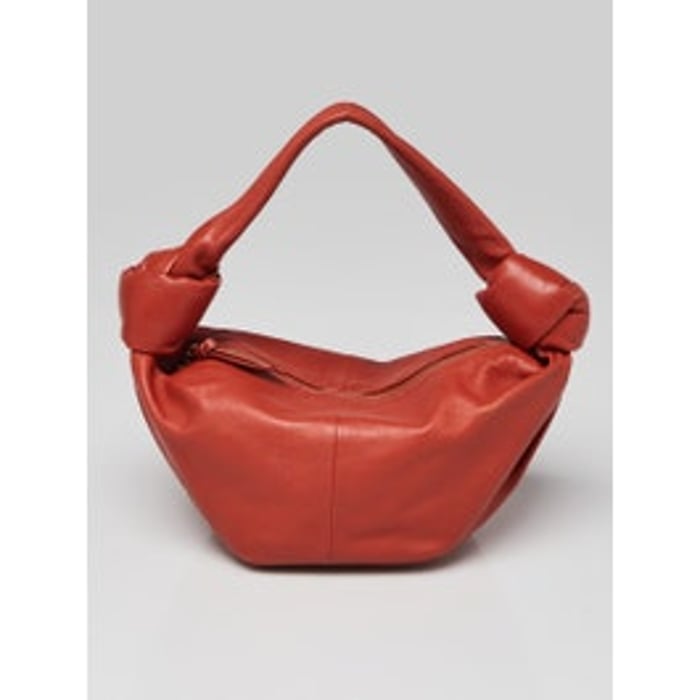 Bottega Veneta Bottega Veneta Orange Leather Double Knot Mini Shoulder Bag