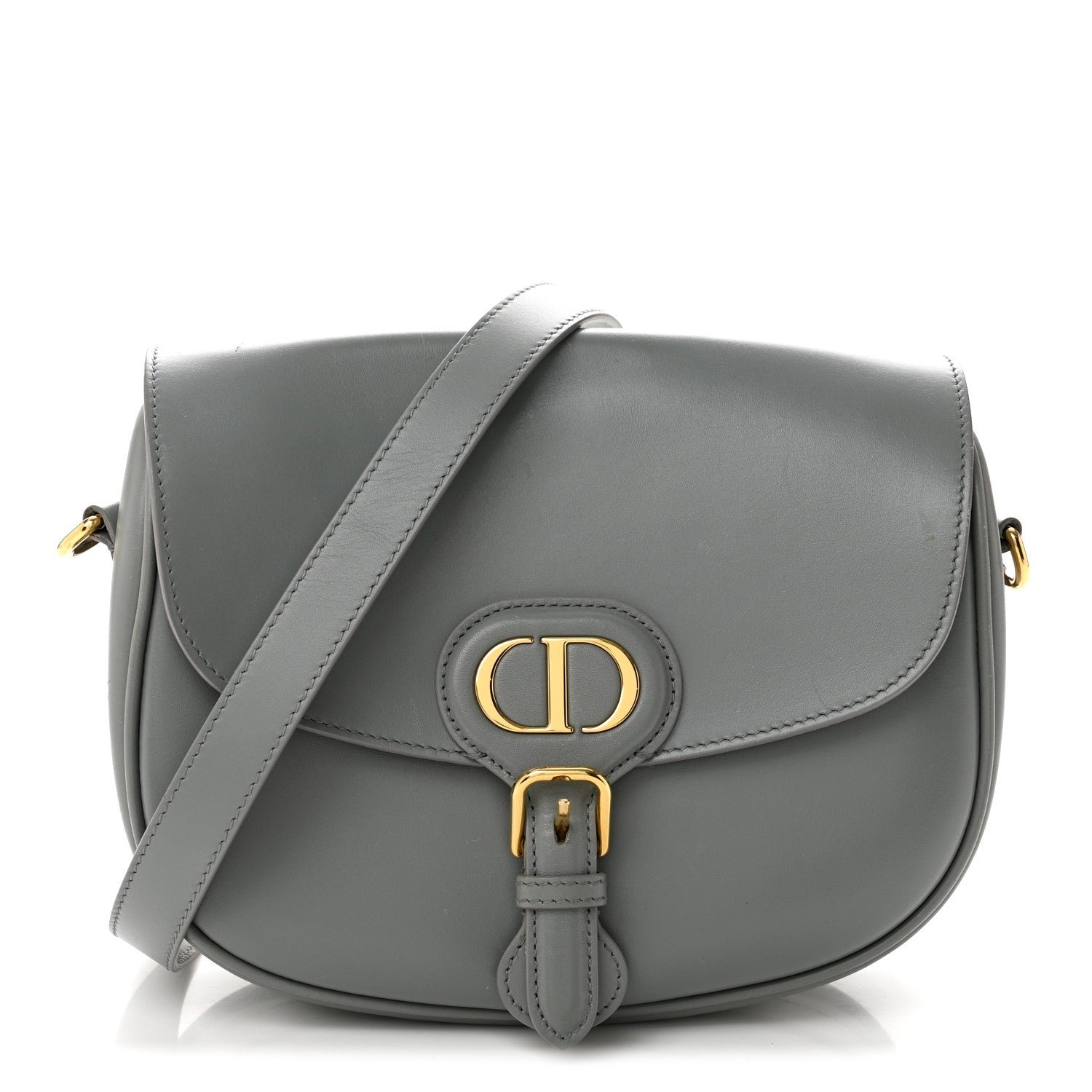 Christian Dior Box Calfskin Medium Bobby Flap Gray