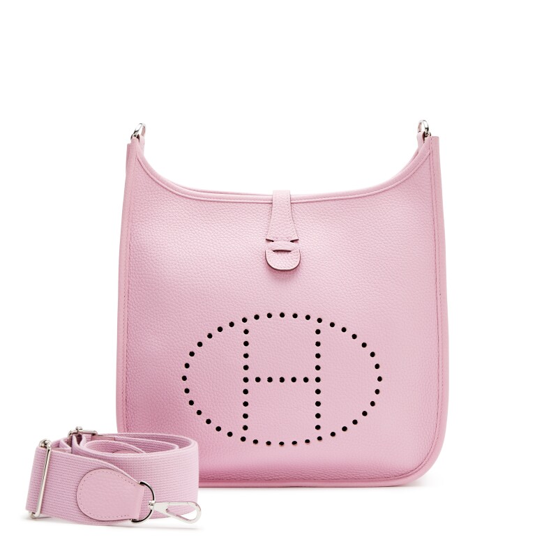 Hermes Mauve Sylvestre Clemence Evelyne III PM 29 Palladium Hardware, 2021