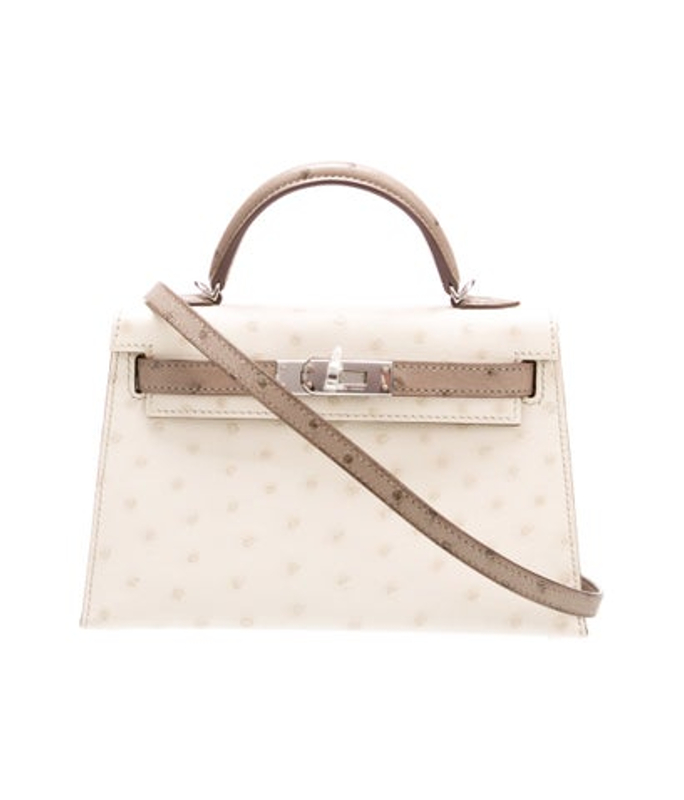 Hermes Special Order Ostrich Mini Kelly Ii Sellier 20