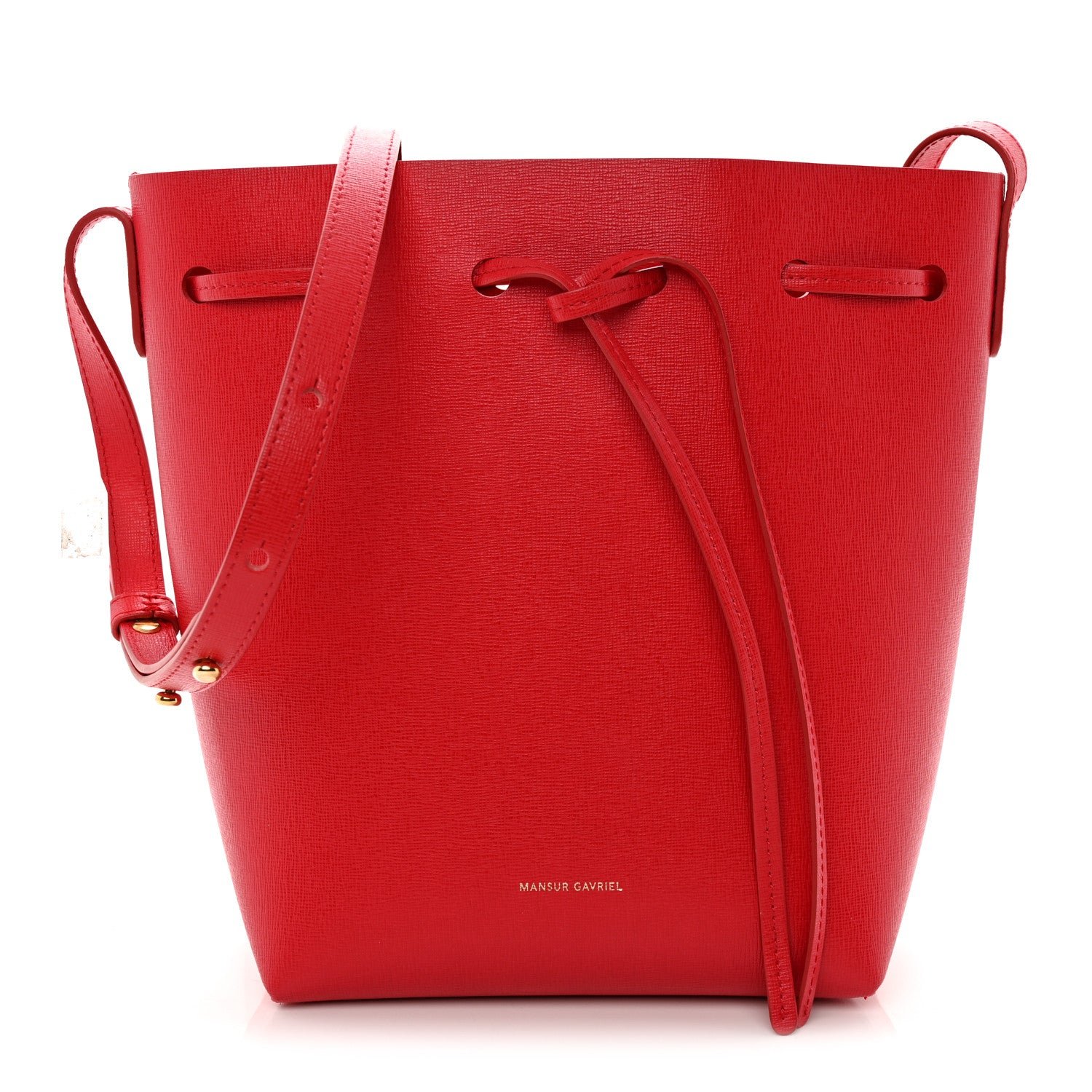 Mansur Gavriel Saffiano Mini Bucket Bag Flamma
