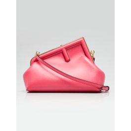 Fendi Fendi Bright Pink Calfskin Leather Small First Bag 8BP129