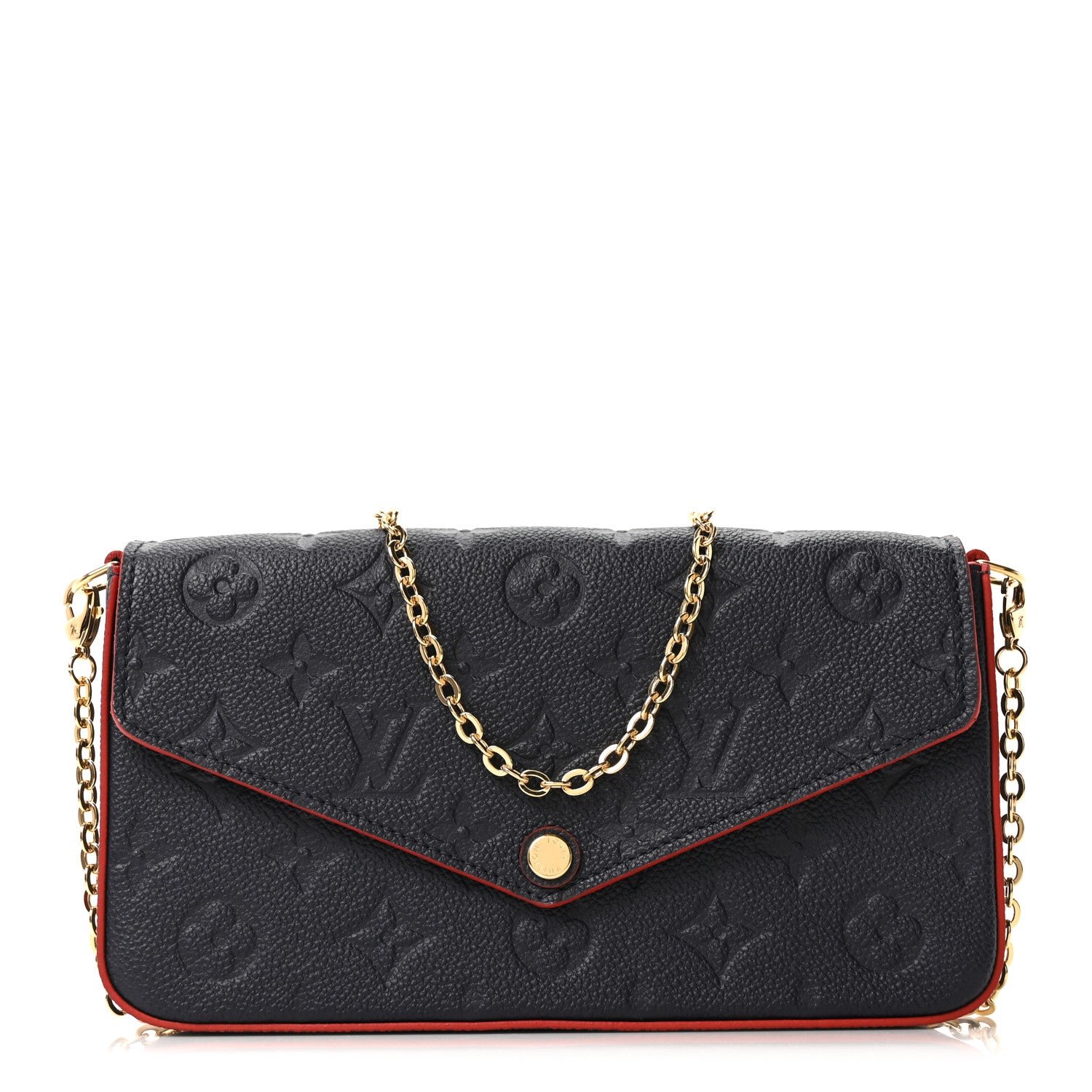 Louis Vuitton Louis Vuitton Empreinte Pochette Felicie Chain Wallet Marine Rouge
