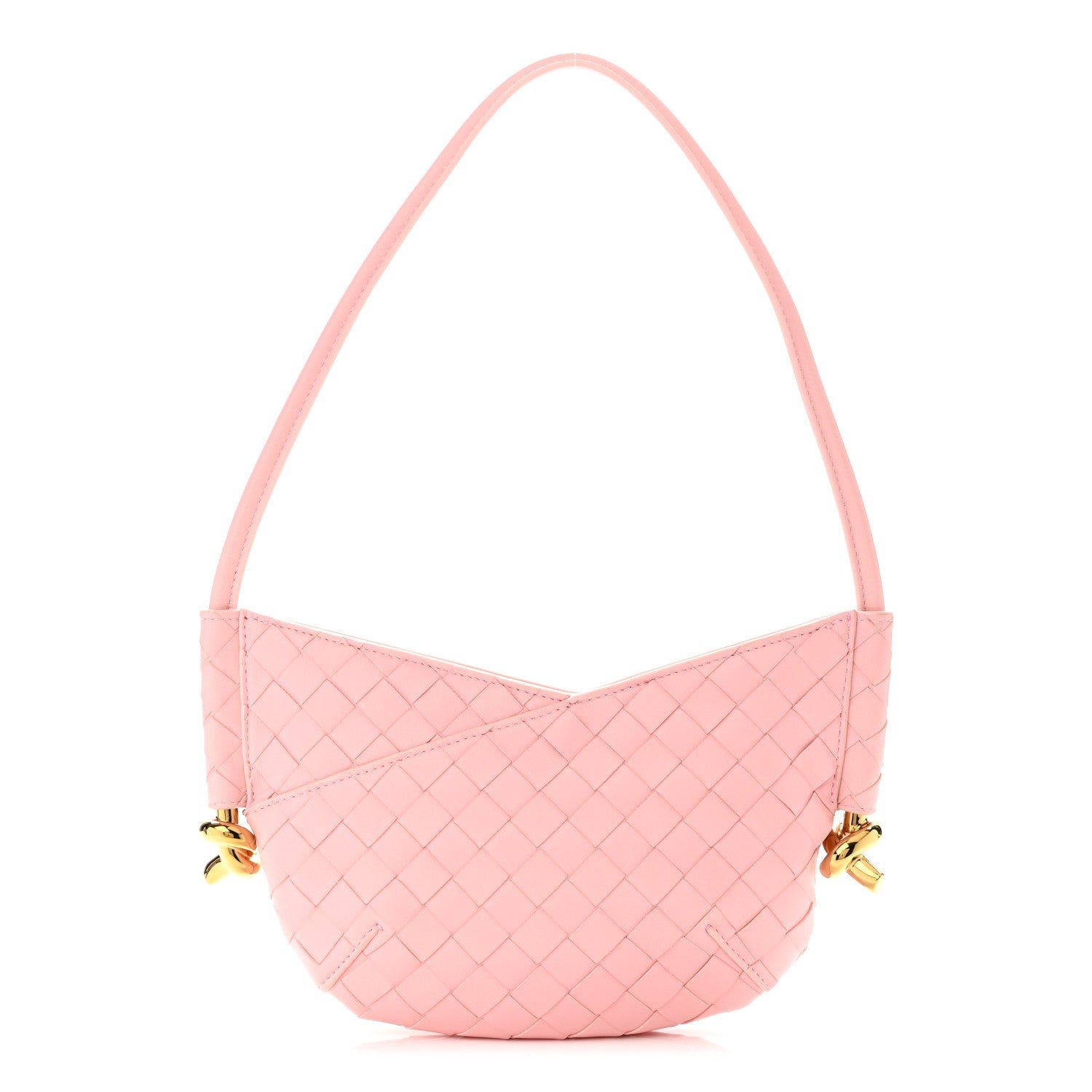 Bottega Veneta Nappa Intrecciato Baby Solstice Shoulder Bag Rose Powder