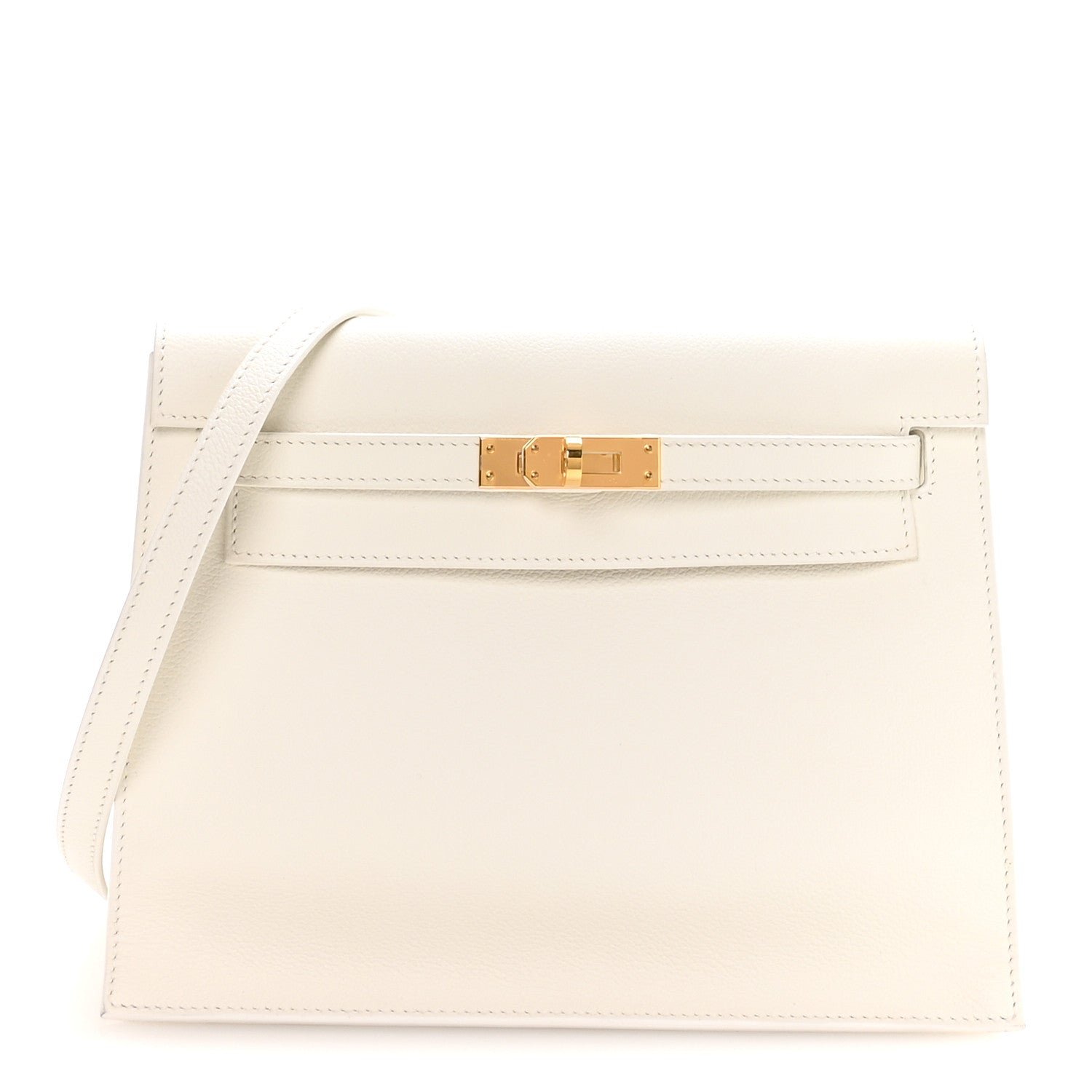 Hermes Evercolor Kelly Danse II Belt Bag White