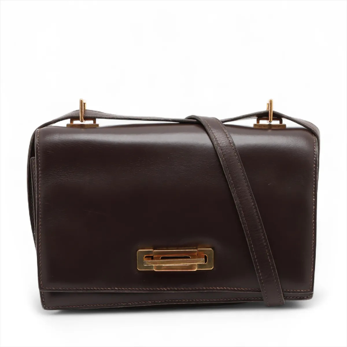 Hermès Kitodu Box calf Brown Gold Metal Fittings