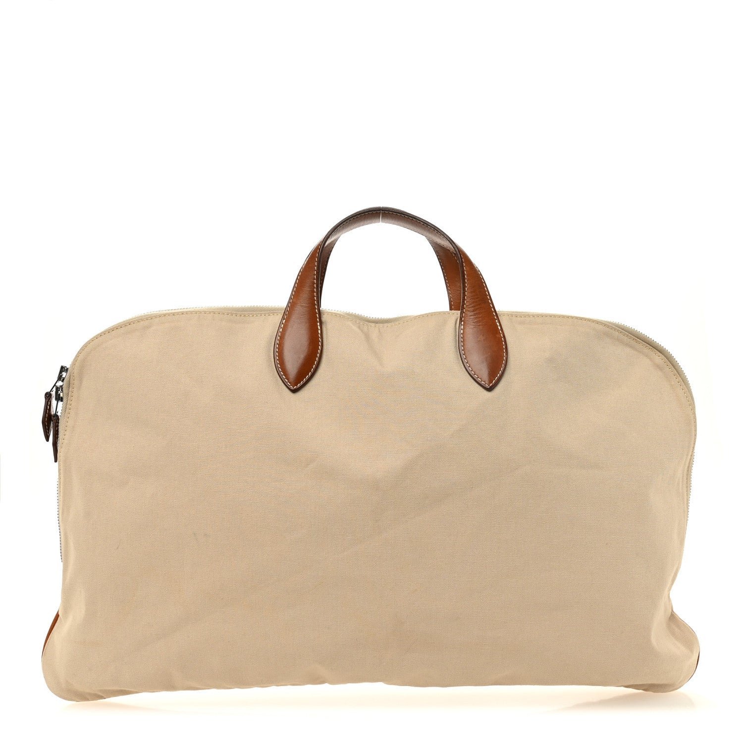 Hermes Hermes Natural Barenia Canvas Victoria Travel Briefcase Fauve