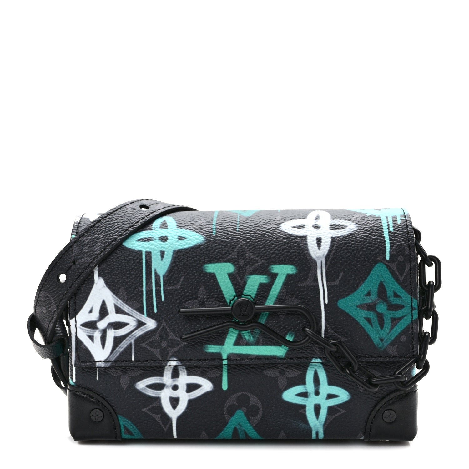 Louis Vuitton Monogram Eclipse Steamer Wearable Wallet Graffiti Multicolor