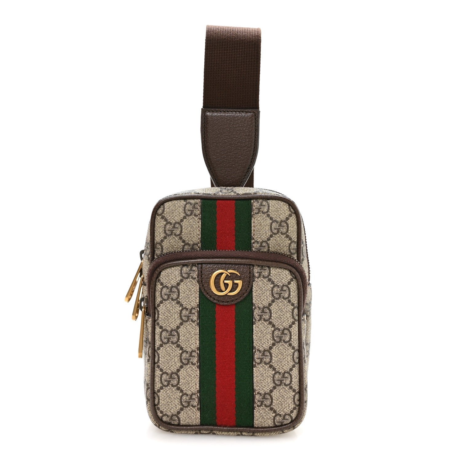 Gucci GG Supreme Monogram Web Mini Ophidia Messenger Brown