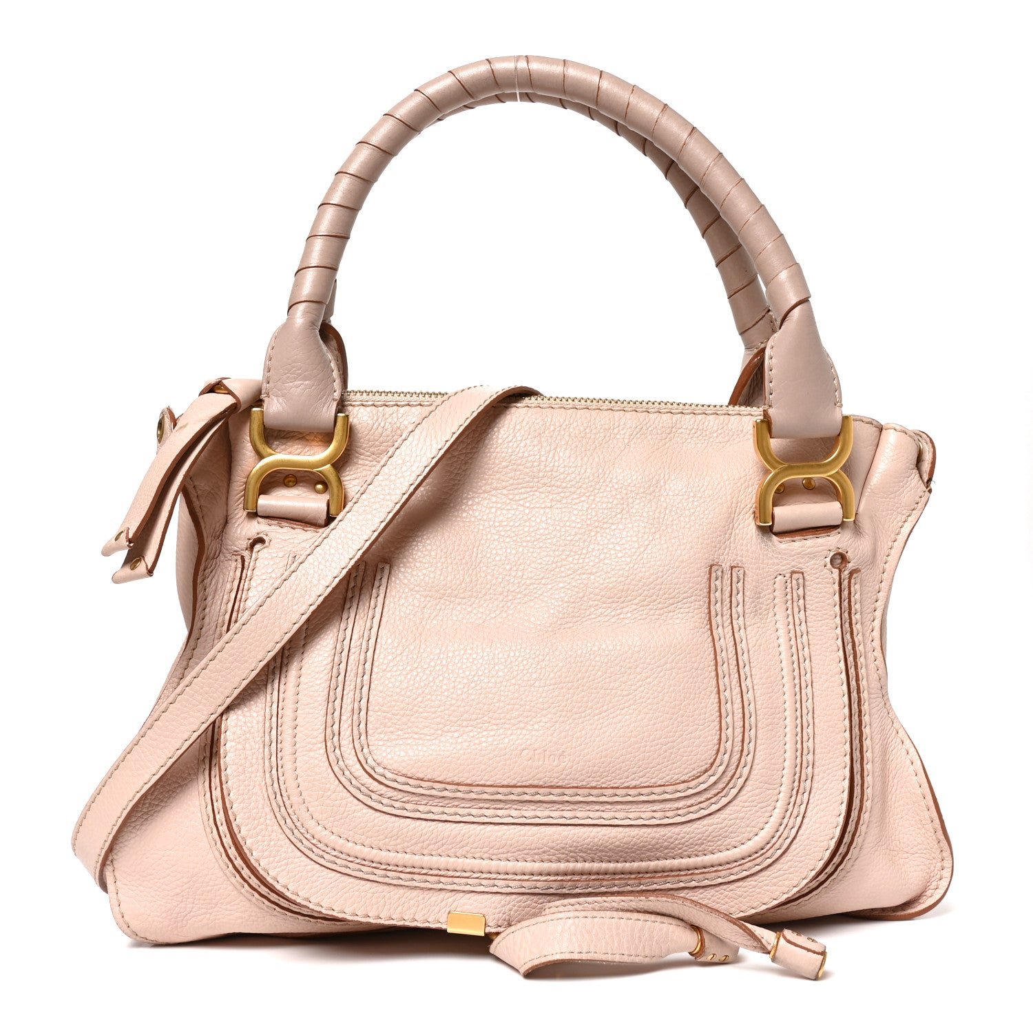 Chloe Calfskin Medium Marcie Satchel Nude Pink