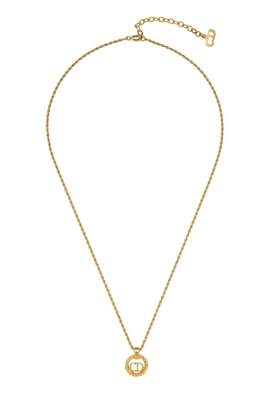 Dior Gold Round 'CD' Necklace Small