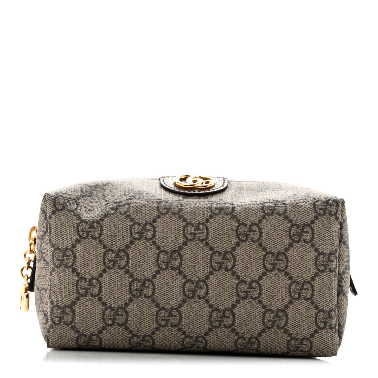 Gucci Soft GG Supreme Monogram Calfskin Medium Ophidia Cosmetic Case Beige Ebony New Acero