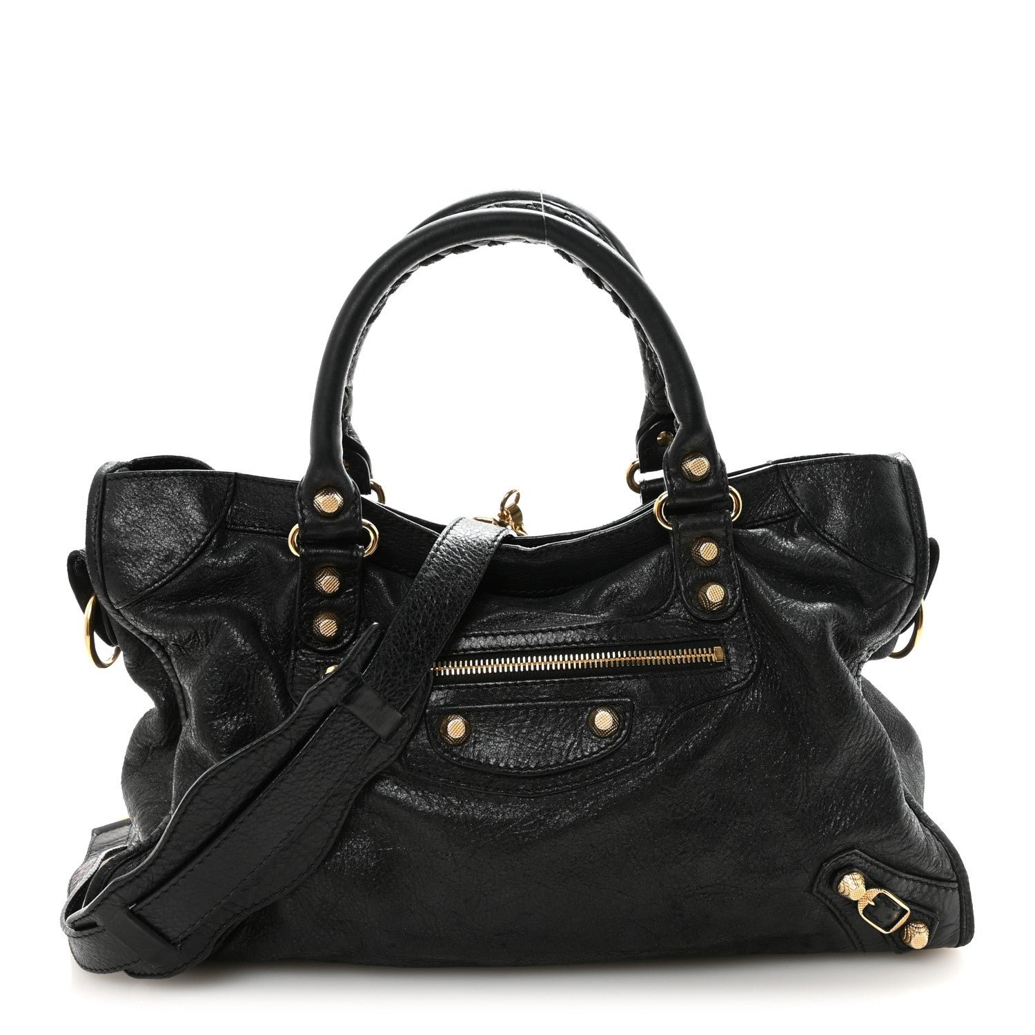Balenciaga Agneau Giant 12 Gold Hardware City Black